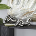 thumbnail image 3 of 15"W, 6"H Silver Porcelain Ceramic Chain Sculpture, by CosmoLiving by Cosmopolitan (2 Count), 3 of 9