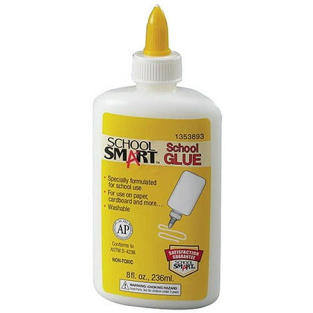 School Smart Non Toxic Washable Glue, 8 oz Bottles, 12-Pack