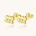 thumbnail image 2 of Lavishe 14K Gold Plated 925 Sterling Silver Cubic Zirconia Horoscope Zodiac 12 Constellation Astrology Jewelry Aquarius Stud Earrings, 2 of 3