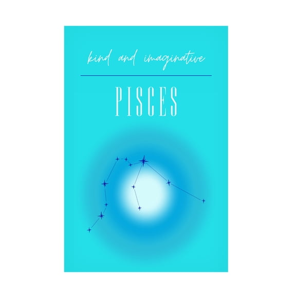 Amelie 'Pisces Zodiac Print Art' Canvas Art