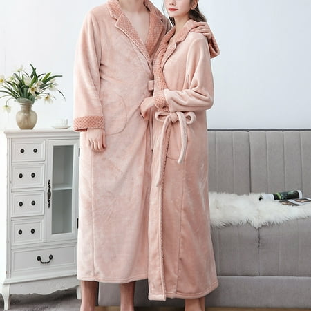 

EQWLJWE Adult s Home Wear Flannel Nightgown Long Coral Velvet Bathrobe Robes Holiday Clearance