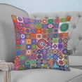 thumbnail image 4 of 26x26 Pillow Covers Set of 2, Colorful Ethnic Throw Pillow Covers Decorative Couch Cushion Case, Modern Abstract National Geometric Purple Microfiber Square Pillowcases for Bedroom Car Living Room, 4 of 7
