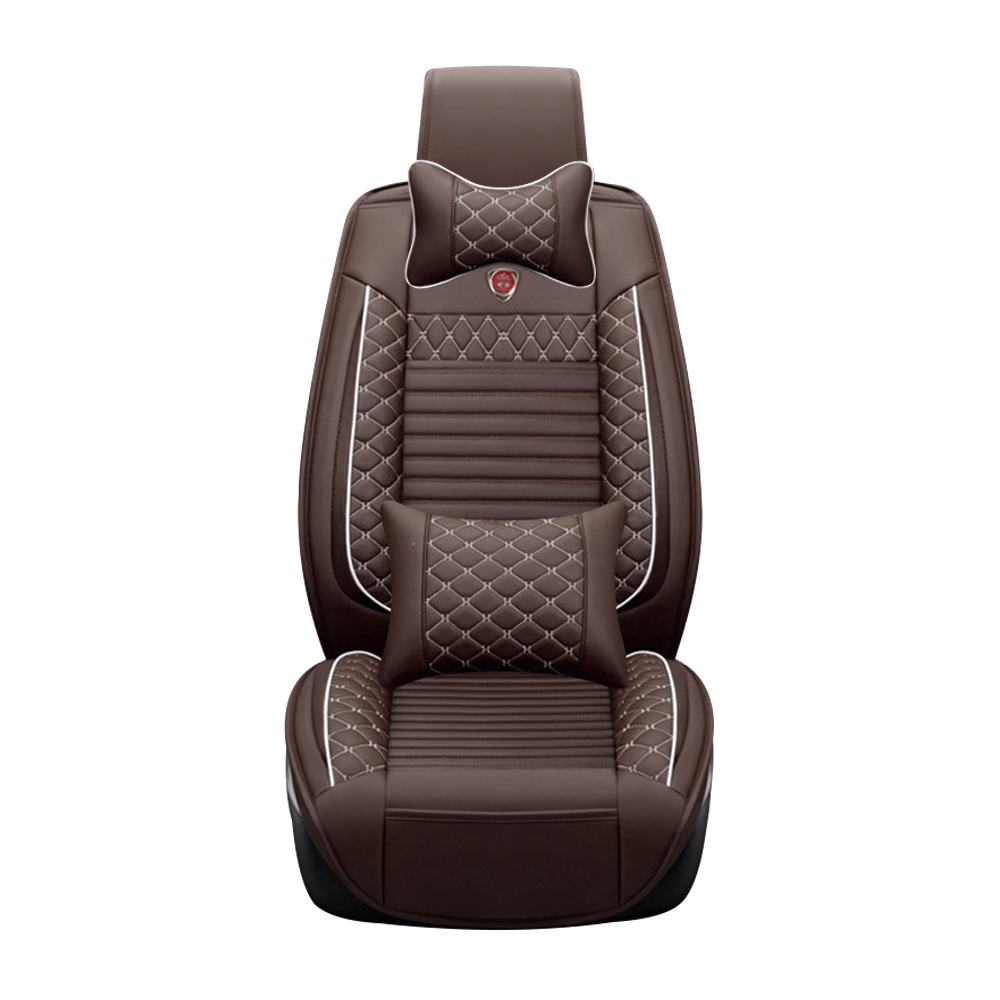 3-Piece Black & Red PU Leather Car Seat Cover Set – Universal Fit For Front & Rear