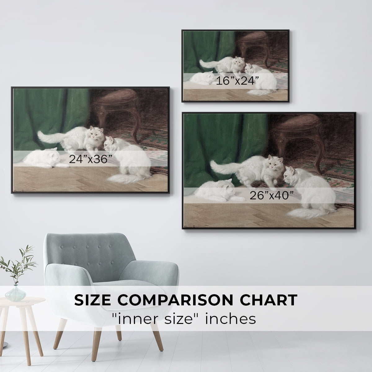 Vintage Animal Print-VI By Wexford Home Framed in Black Wood Gallery Wrapped Canvas 27 in. x 41 in.