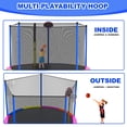 thumbnail image 4 of Outdoor Trampoline for Kids, Seizeen 12FT Kids Trampoline W/ Enclosure Net, Heavy-duty Rebounder Trampoline with Basketball Hoop, Ladder, Upgraded 4-W Support, 4 of 10