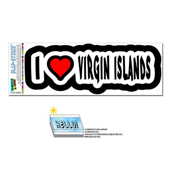 I Love Heart Virgin Islands SLAP-STICKZ(TM) Premium Sticker