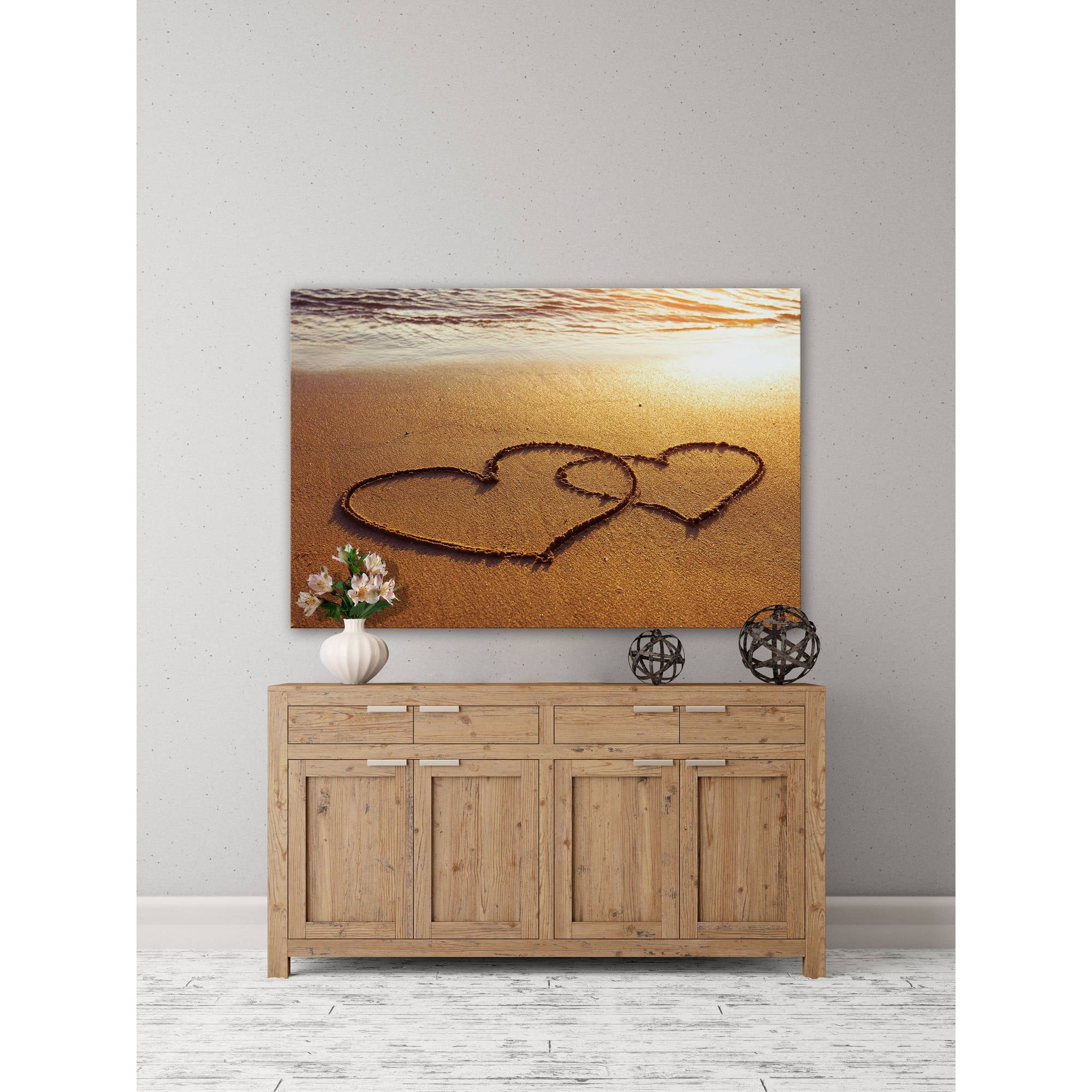 Marmont Hill "Double Hearts" Painting Print on Wrapped Canvas