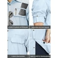 thumbnail image 4 of 33,000ft Men's Long Sleeve Sun Protection Shirt UPF 50+ UV Quick Dry Cooling Fishing Shirts for Travel Camping Hiking Blue X-Large, 4 of 8