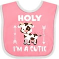 thumbnail image 3 of Inktastic I'm a Cutie White and Brown Holstein Cow with Arrows Boys or Girls Baby Bib, 3 of 4
