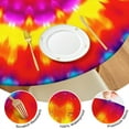 thumbnail image 4 of Rainbow Tie Dye Mandala Pattern Round Fitted Tablecloth with Elastic Edge,Dining Table Cover Waterproof,Outdoor Round Tablecloth for Camping,Dining,Indoor and Outdoor, 4 of 7