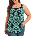 thumbnail image 4 of Daystry Plus Size Tank Tops for Women Loose Fit Lace Sleeveless Women's Summer Tanks F Black Green 3X, 4 of 14
