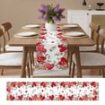 thumbnail image 2 of Valentine's Day Table Runner Red Pink Love Heart Table Runners Eucalyptus Leaves Wreath Cotton Linen Dresser Scarf Kitchen Dining Table Decor for Valentines Wedding Party Decor 13x72 Inch, 2 of 9