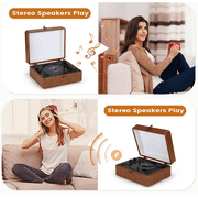 CD Player with Bluetooth - Retro Desktop CD Players for Home CD Player with Speakers, Built in HiFi Bluetooth 5.0 FM-Support AUX/USB, Headphone Jack CD Player Protable for Kids, Gift