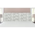 thumbnail image 1 of Grey Headboard, Big Leaves on Old Fashion Floral Background Feminine Dramatic Style Retro Graphic Print, Upholstered Decorative Metal Bed Headboard with Memory Foam, King Size, Grey, by Ambesonne, 1 of 4