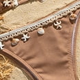 thumbnail image 6 of Arnsht Women's Shell Decoration Triangle Split High Waist Bikini Bathing Suit Halter High Waist Summer Swimsuit Bikinis Set Khaki XL, 6 of 6