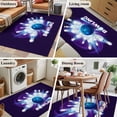 thumbnail image 6 of Bowling Balls Washable Area Rugs 3'x5', Abstract Blue Bowling Ball Bottles Purple Low Pile Throw Living Room Rug Non-Slip Sturdy Edge Binding Carpet for Indoor Entryway Bedside Kitchen, 6 of 9