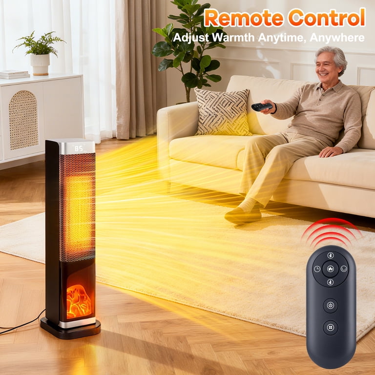 WLRETMCI 2000W Tower Space Heater, Ceramic, Remote photo 3