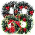 thumbnail image 1 of 4 Pcs Christmas Decor Christmas Wreaths Front Door Mini Candle Wreaths Christmas Wreath Flocked Xmas Candle Rings, 1 of 3
