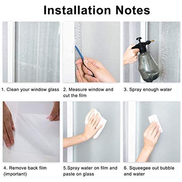 Película de ventana electrostática Anti UV Antirreflejo Patrón de cuadros Pegatina de ventana para oficina Dormitorio Cocina Ba?o (45 x 200 cm) ShuxiuWang 8390612903465