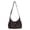 Coffee, variant on Women Checkered Sling Bag Pleated Cloud Shoulder Bag Drawstring Tote Bag (Black)