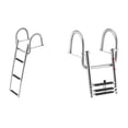 thumbnail image 1 of KFFKFF Boat Ladder, 3 Steps, Stainless Steel Telescoping Folding Swim Deck Ladder for Rear Entry Inboard, 600 lbs Capacity with Wide Anti-Slip Steps & Handrails, 1 of 9