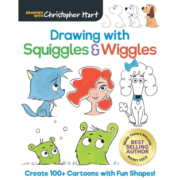 Pre-Owned Drawing with Squiggles & Wiggles: Create 100+ Cartoons with Fun Shapes, Easy How to Draw Horses, Koalas, Dogs, Cats, People, and Monsters Book for Kid (Paperback) 1684620589 9781684620586