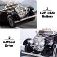 thumbnail image 3 of karbost 12V 14Ah Kids Ride on Car Licensed Mercedes-Benz Typ 540 K, Electric Car for Kids Black, 3 of 6
