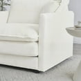 thumbnail image 5 of Modern U-Shaped Couch with Reversible Chaise, White Chenille, 220×80×75cm, 5 of 10