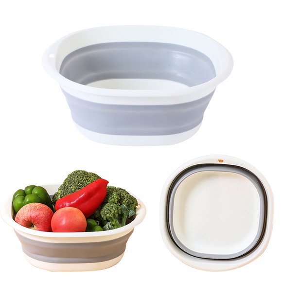 Cuenco De Lavado Plegable, Cubo De Lavabo Plegable, Contenedor De Agua De Viaje Portátil, Cuenco Para Fregadero Para Viajes De Camping Al Aire Libre Vogacara OD015561-01