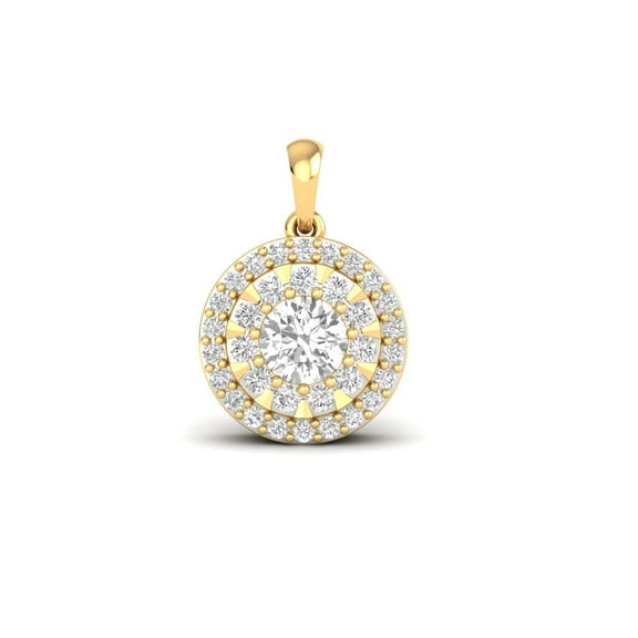 0.50CT Moissanite Cluster Pendant Necklace in 18kt Gold Over Sterling Silver