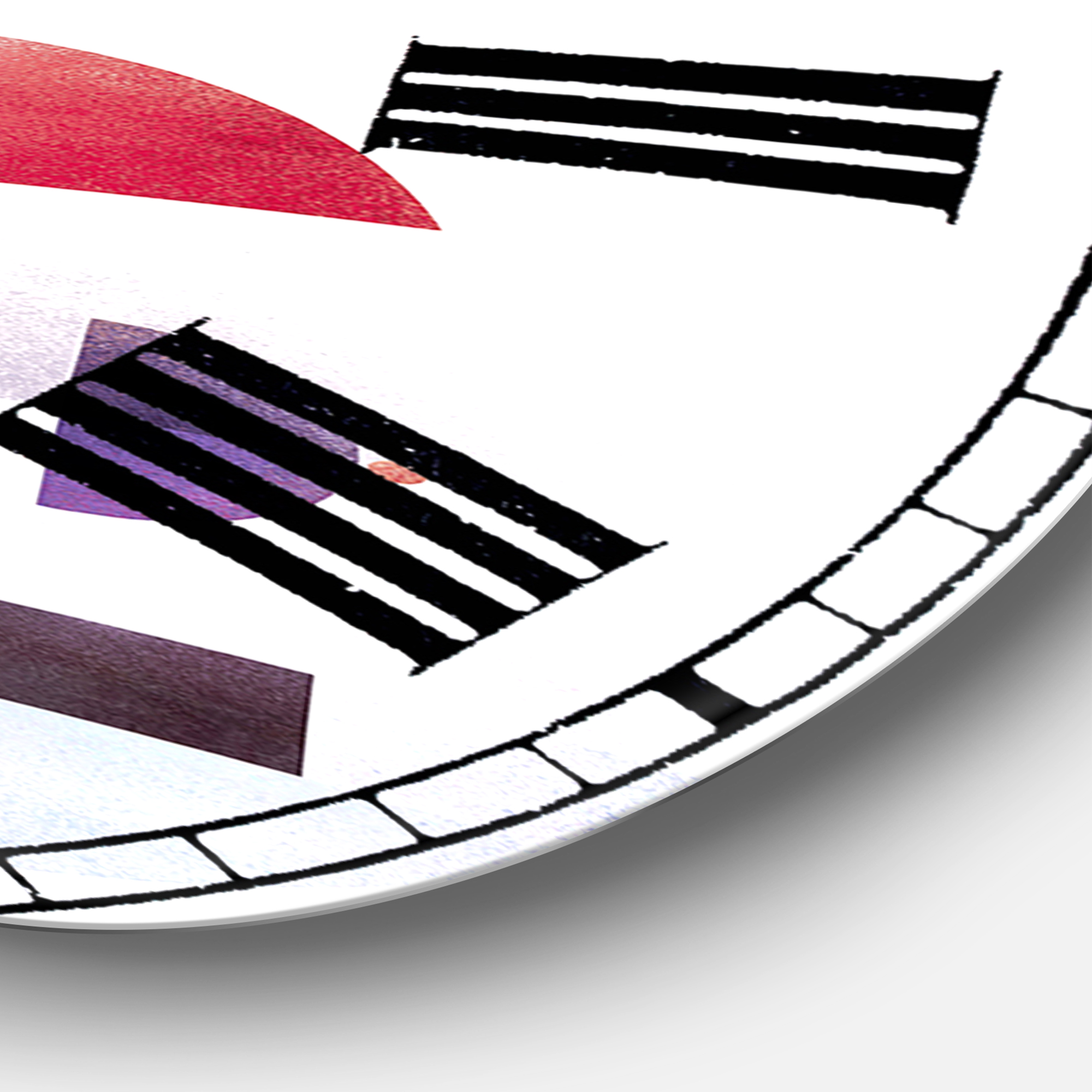 Designart Oversized Multicolor Analog Round Mid-Century Modern Wall Clocks, CLM25089-C23