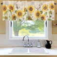 thumbnail image 5 of Vintage Sunflower Window Valance for Kitchen, Farmhouse White Yellow Flower Leaf Butterfly Rod Pocket Short Curtain for Small Windows, Light Filtering Decorative Valance, 60 x 14 Inch, 1 Panel, 5 of 8