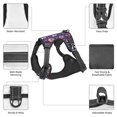 thumbnail image 3 of Vsdgher leaf flower Skull colorful Pattern Dog Harness,No Pull Pet Harness with Soft Padded Handle,Adjustable Reflective Vest with 2 Buckles,4 Slide Buckles,S-XL Medium, 3 of 5