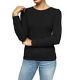 thumbnail image 3 of Daisy Del Sol Junior Girls Petite Long Sleeve Pullover Crew Neck Thermal Underwear Basic Waffle Knit Fitted Layering Top, 3 of 10