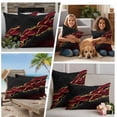 thumbnail image 5 of Red Marble Outdoor Waterproof Pillow Covers, Gold Abstract Vintage Modern Ombre Art Decorative Rectangle Throw Pillowcase Sofa Cushion Sham for Patio/Couch/Chair, 20"x12" 2 Pack, 5 of 8
