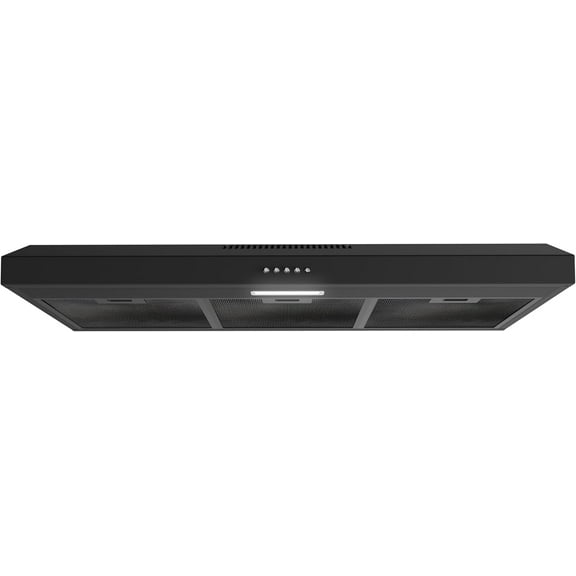 Streamline 36 in. Lecce Ducted Undermount 80 CFM Range Hood in Grit Black with Mesh Filters, Push Button Control, LED Light