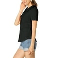 thumbnail image 5 of MODA NOVA Junior's Sweet Peter Pan Collar Button Down Blouse Black S, 5 of 6