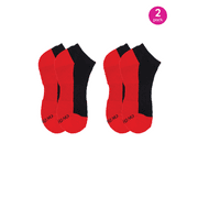 Women’s Black Red Sole No Show Everyday Cushion Socks, 2 Pair