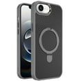 thumbnail image 3 of For iPhone 16E (E edition) / SE4 (2025) Carbon Design [Magnetic Circle] with Ring Stand Hybrid Case - Gray, 3 of 3