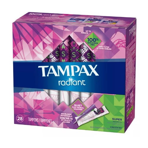Tampax Radiant Super Absorbency Tampons, 28 Ea, 6 Pack