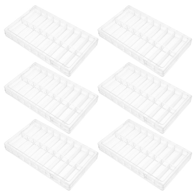 KAKOWELY Organisateur de Pièces de Montre 6 Pcs Boîte de Rangement Multi-Compartiments pour Pièces de Montre Conteneurs en Plastique Transparent Organisateur d'Outils Boîte à Outils Petite Boîte à Outils