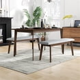 thumbnail image 4 of Abel Modern Solid Wood Walnut Kitchen & Dining Room 3 Piece Furniture Set, 4 of 7