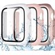 thumbnail image 1 of Waterproof Case Compatible with Apple Watch 42mm Series 3 2 1 with Built-in Tempered Film Screen Protector, Full Coverage Hard PC Anti-Fog Protective Film, Pink/Rose Gold/White, 42mm, 1 of 5