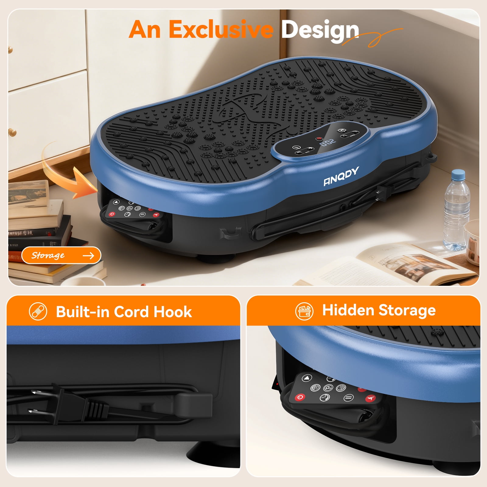 Anqdy Vibrating Platform Exercise Machine Clearance Compact Whole Body Vibration Plate Improve Body Fat Density