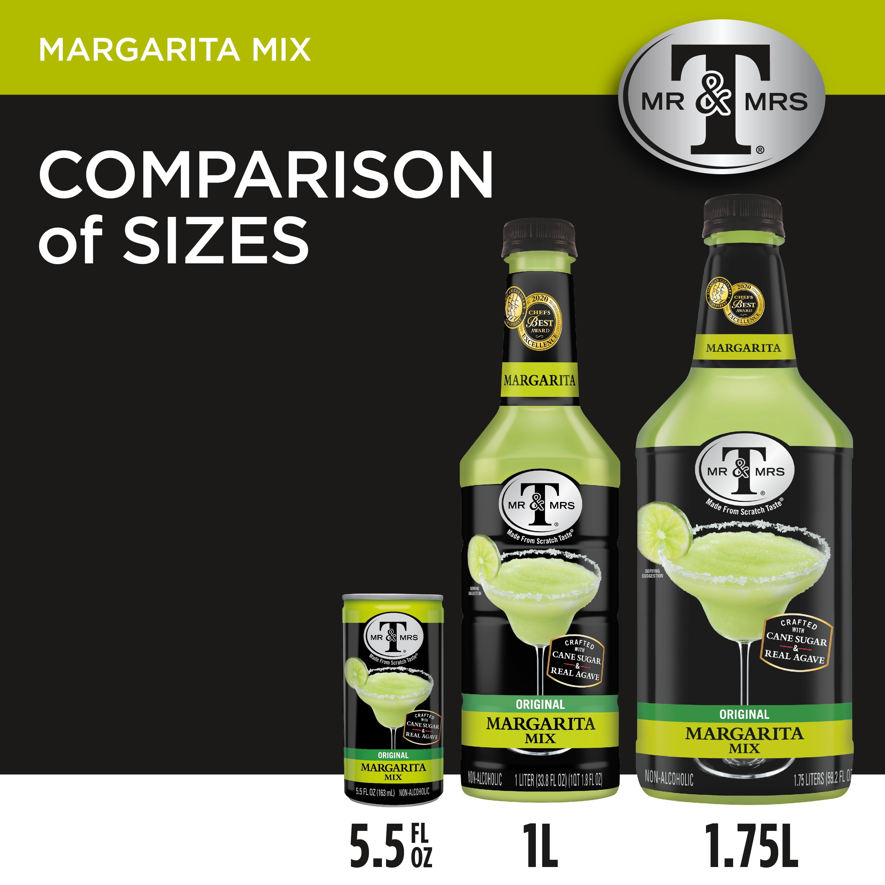 Mr & Mrs T Cane Sugar Margarita Mix, 5.5 fl oz, 8 Pack Cans