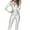 Silver L, variant on Women Solid Color Zipper Faux Patent Leather Jumpsuit Bodysuit Tight Clubwear