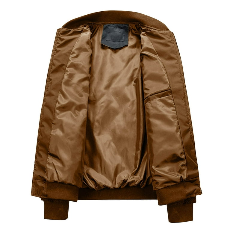 IYTR Men's Quilted Jacket Stand Collar Solid Color Long Sleeve