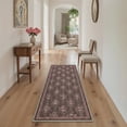 thumbnail image 2 of GENIMO 2'x7' Runner Rug, Machine Washable Non Slip Low Pile Hallway Runner Rug for Kitchen Laundry Room, Vintage Floral, Dusty Brown, 2 of 7