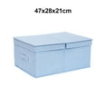 thumbnail image 1 of Baohd Storage Box Large Capacity Washable Handle Store Containers Solid Color Household Boxes Shoe Underwear Closet Clothing 47x28x21cm Blue, 1 of 8