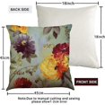 thumbnail image 2 of Set of 4 Pillowcases 45x45cm Floral Pattern Cotton Linen Outdoor Decoration, 2 of 5